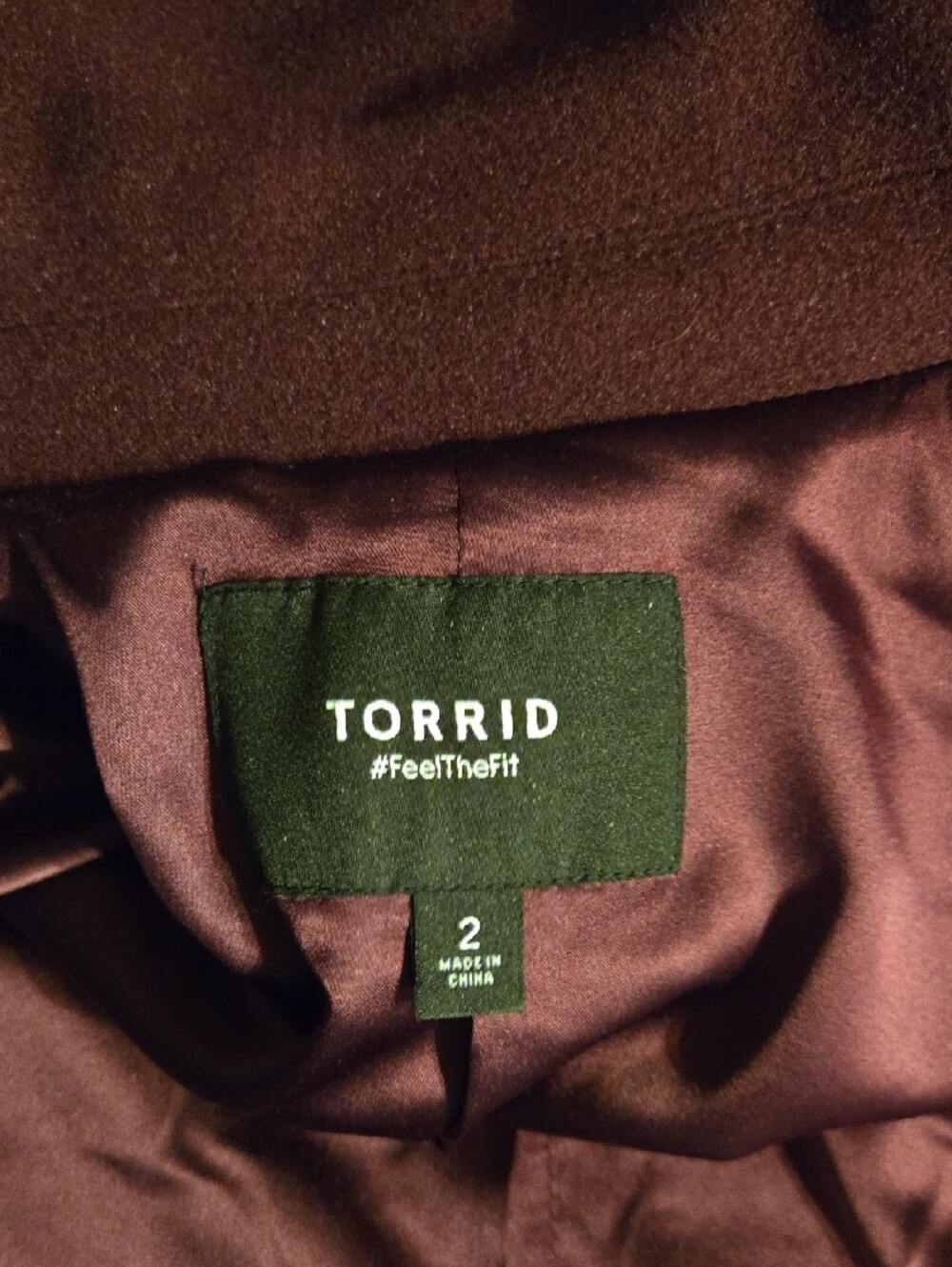 torrid Plum Double-Breasted Pea Coat - Picture 5 of 5